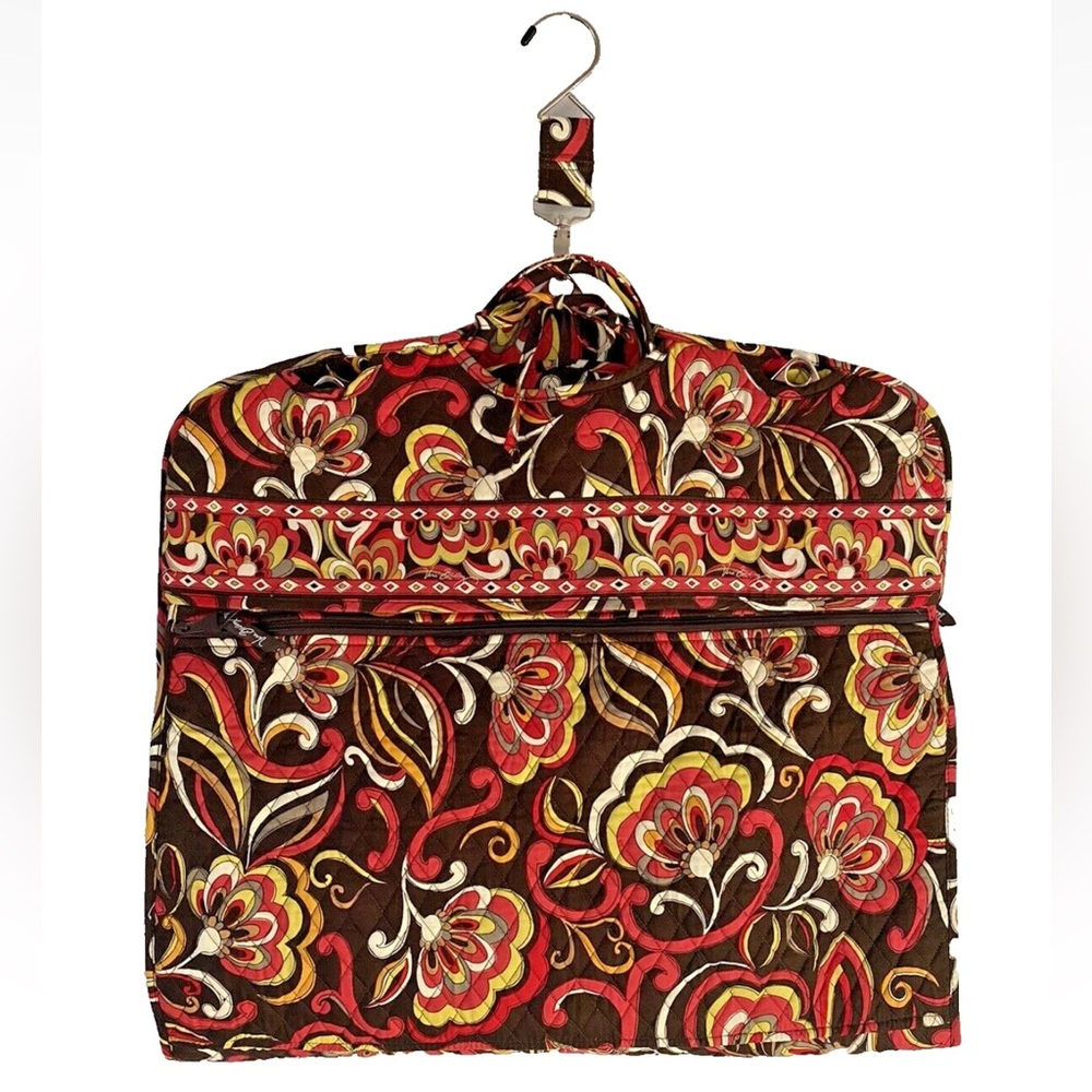 VERA BRADLEY PUCCINI Hanging Garment Bag- Brown Pink Yellow Paisley Design